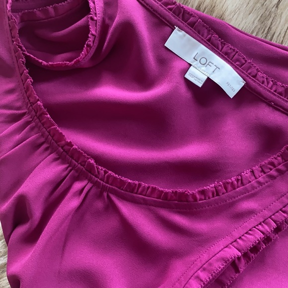 New LOFT XXSP Magenta Pink Tank Cami Frill Detail - Picture 5 of 6